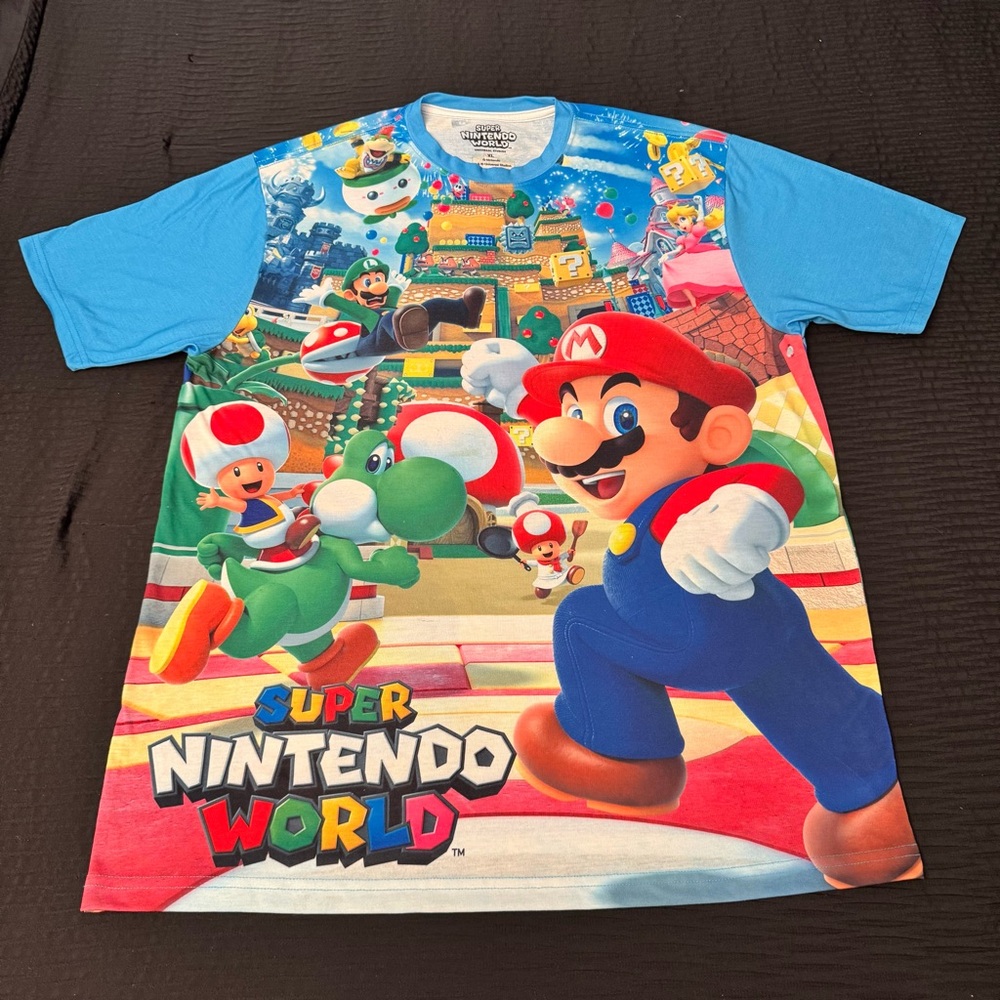 Super Nintendo World Universal Studios Mario Bros T-Shirt AOP Size XL